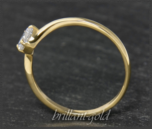 Brillant 585 Gold Ring 0,55ct, Top Wesselton; Si1