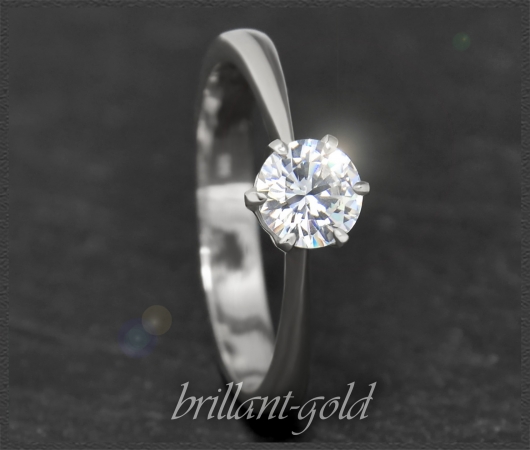 Brillant Ring Gold, 0,71ct Diamant in River D & Si