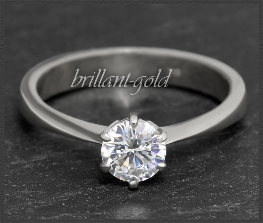 Brillant Ring Gold, 0,71ct Diamant in River D & Si