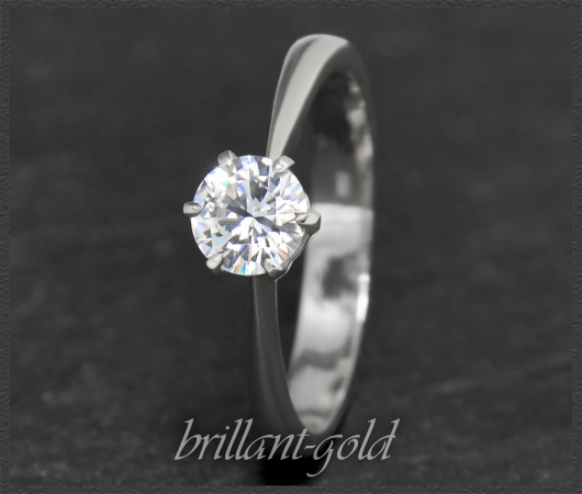 Brillant Ring Gold, 0,71ct Diamant in River D & Si