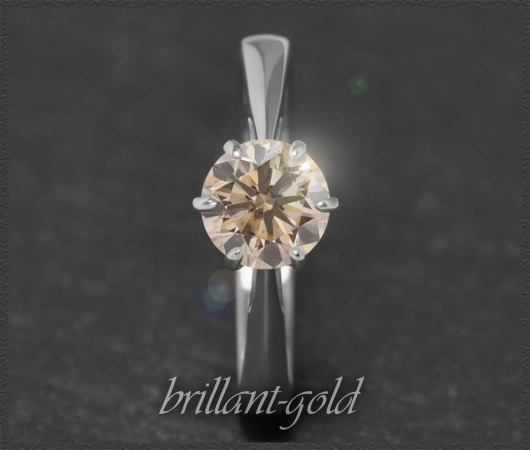 Brillant 585 Gold Ring 1,12ct, zart champagner, Si2