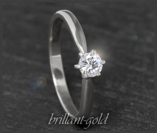 Diamant Solitär Brillant Ring 0,26ct River D & VS