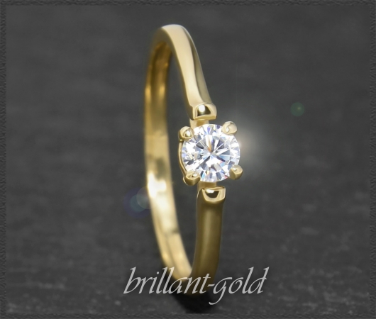 Diamant Gold Solitär Ring 0,25ct, River D & VS2