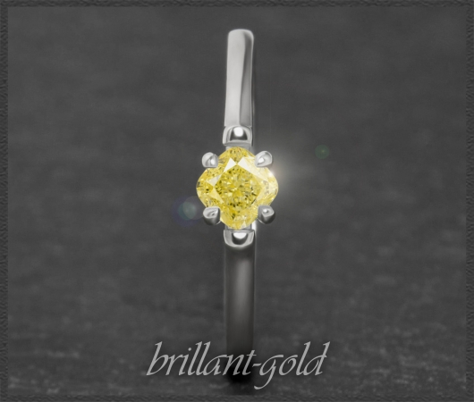 Diamant 585 Gold Ring 0,55ct; intensiv Gelb