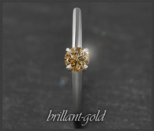 Brillant 585 Weißgold Ring 0,28ct, Champagner, Si