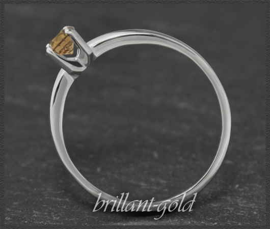 Brillant 585 Weißgold Ring 0,28ct, Champagner, Si