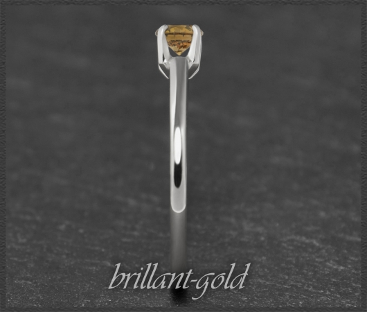 Brillant 585 Weißgold Ring 0,28ct, Champagner, Si