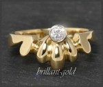 Diamant Solitär Ring, 0,18ct Brillant, 585 Gold