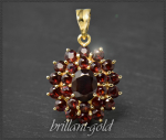 Anhänger mit 6,60ct Granaten aus 333 Gelbgold