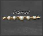 Antike 750 Gold Brosche mit weißen Perlen, um 1920