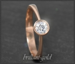 Brillant Ring aus 585 Rotgold; 0,29ct, Si1