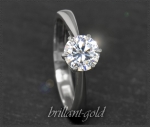 Brillant Ring mit 1,18ct River E & Si2 Diamant, 585 Weißgold