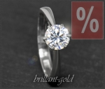 Brillant 585 Gold Ring 1,02ct, Top Wesselton, Si2