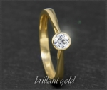 Solitär Ring 585 Gold 0,25ct Brillant; River D & Si2